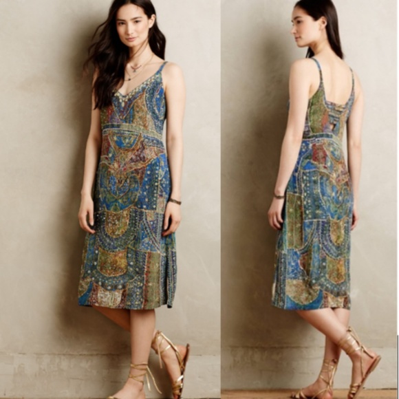 Anthropologie Dresses & Skirts - Anthropologie Leifsdottir Sennen Beaded Silk Dress